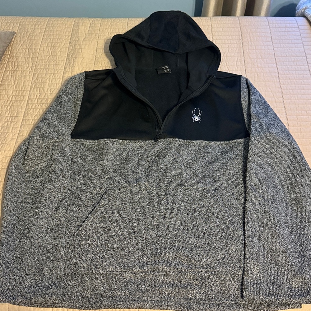 SPYDER Hooded Pull Over Black/Grey Men's L